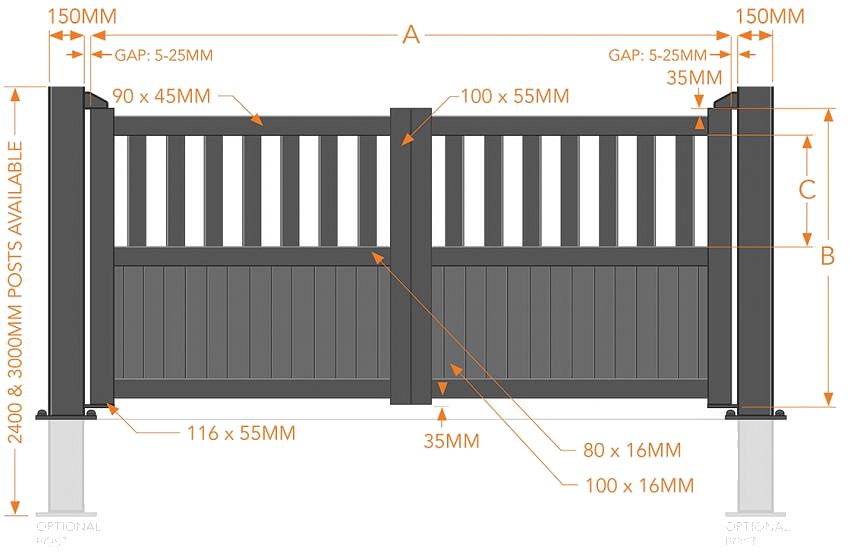 RMG 014DG Aluminium Driveway Gate